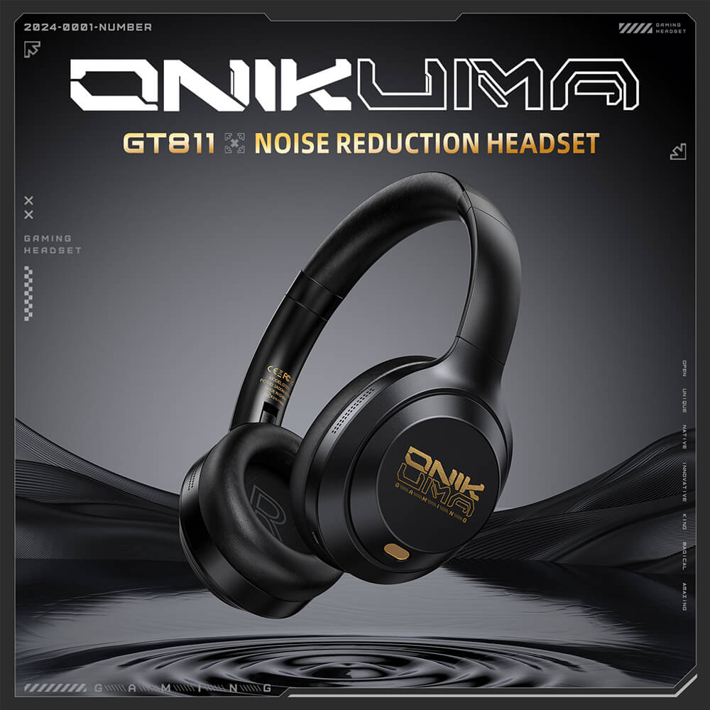 หูฟังเกมมิ่งไร้สาย Onikuma GT811 มาพร้อมระบบลดเสียงรบกวนคู่ - สีดำ